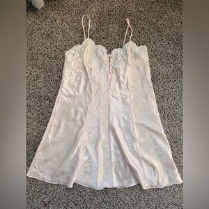 Bridal champagne pink vintage Elegant Lace Trim Satin Chemise